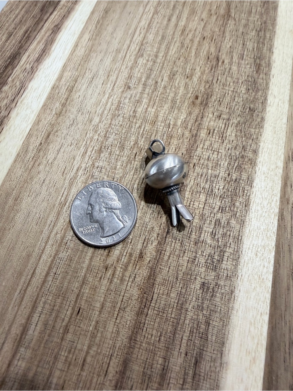Monica Smith mini blossom Sterling Silver Small Charm Pendant with Loop